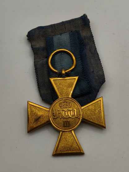 Prussian 25-Year Long Service Cross for Officers. Prussia.