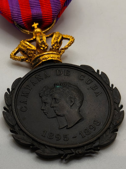 Cuban Campaign Medal, 1895-1898. Spanish Cuba. Alphonso XII.