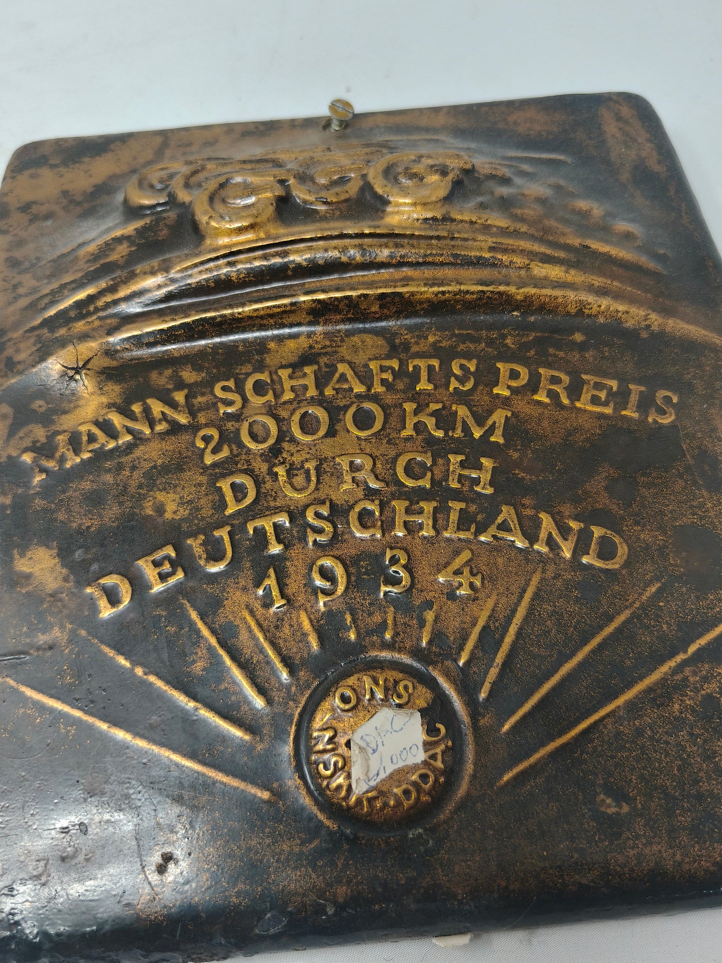 German Moto's Sport Plaque. 1934 III Reich.