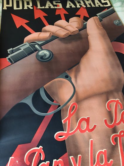 Cartel Falange "Patria,el pan y la Justicia". Época Guerra civil española.