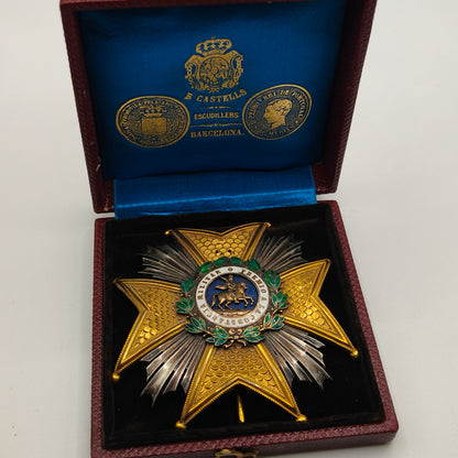 San Hermenegildo Order , Breast Star. Monarchy Period. Made by Castells.