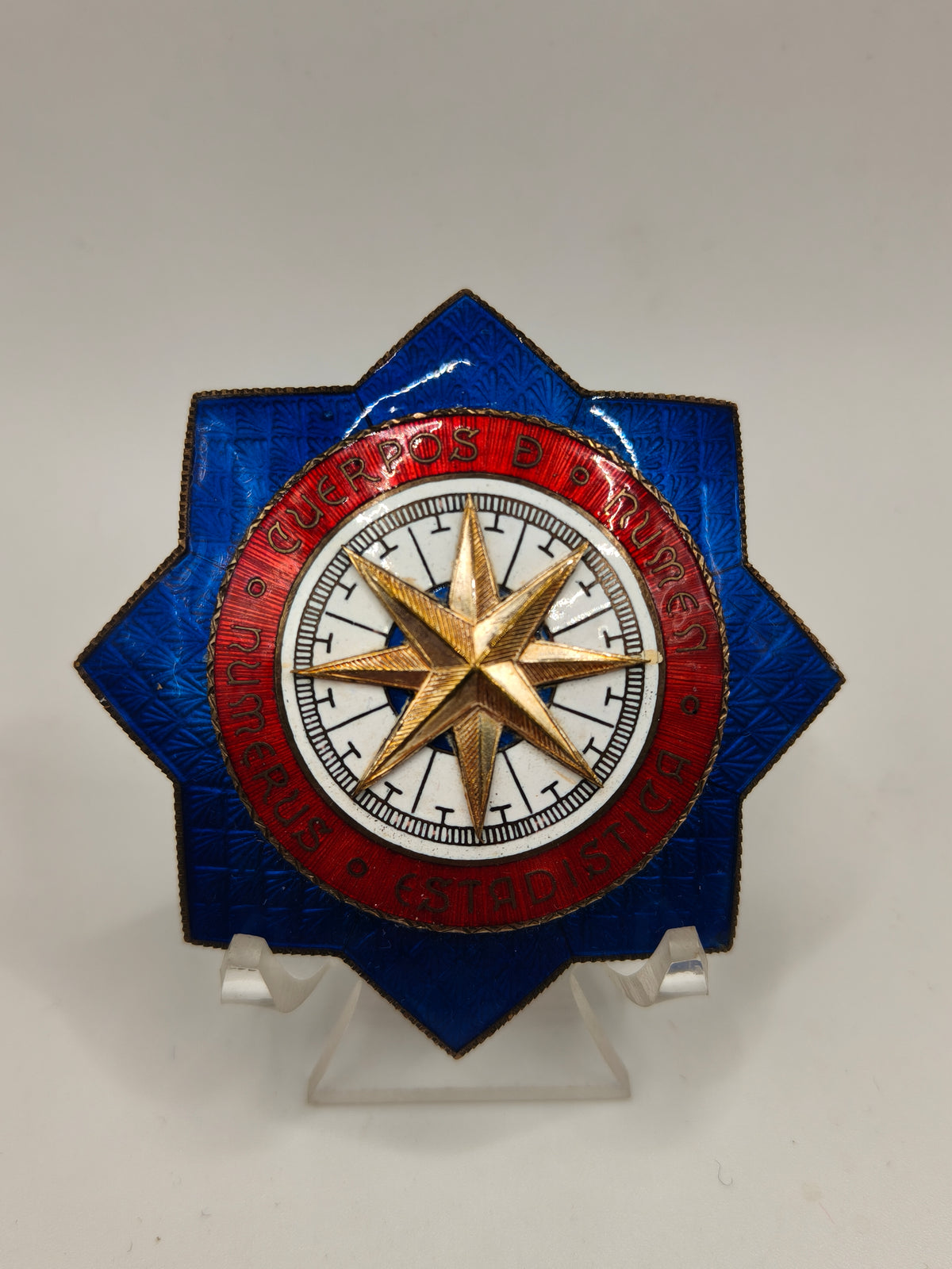 Order of Geographical Merit Service, Breast Star. Franco's Period, Spain.