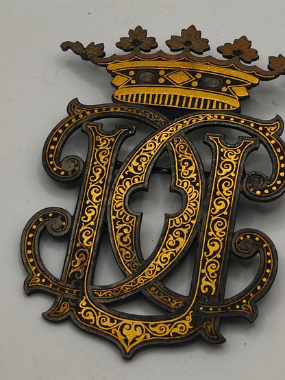 monogram for the Carlist pretender King Carlos V. damascene work. I Carlist War.