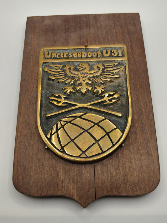 Uboot Conmemorative Plaque, Unterseeboot U31, Germany.