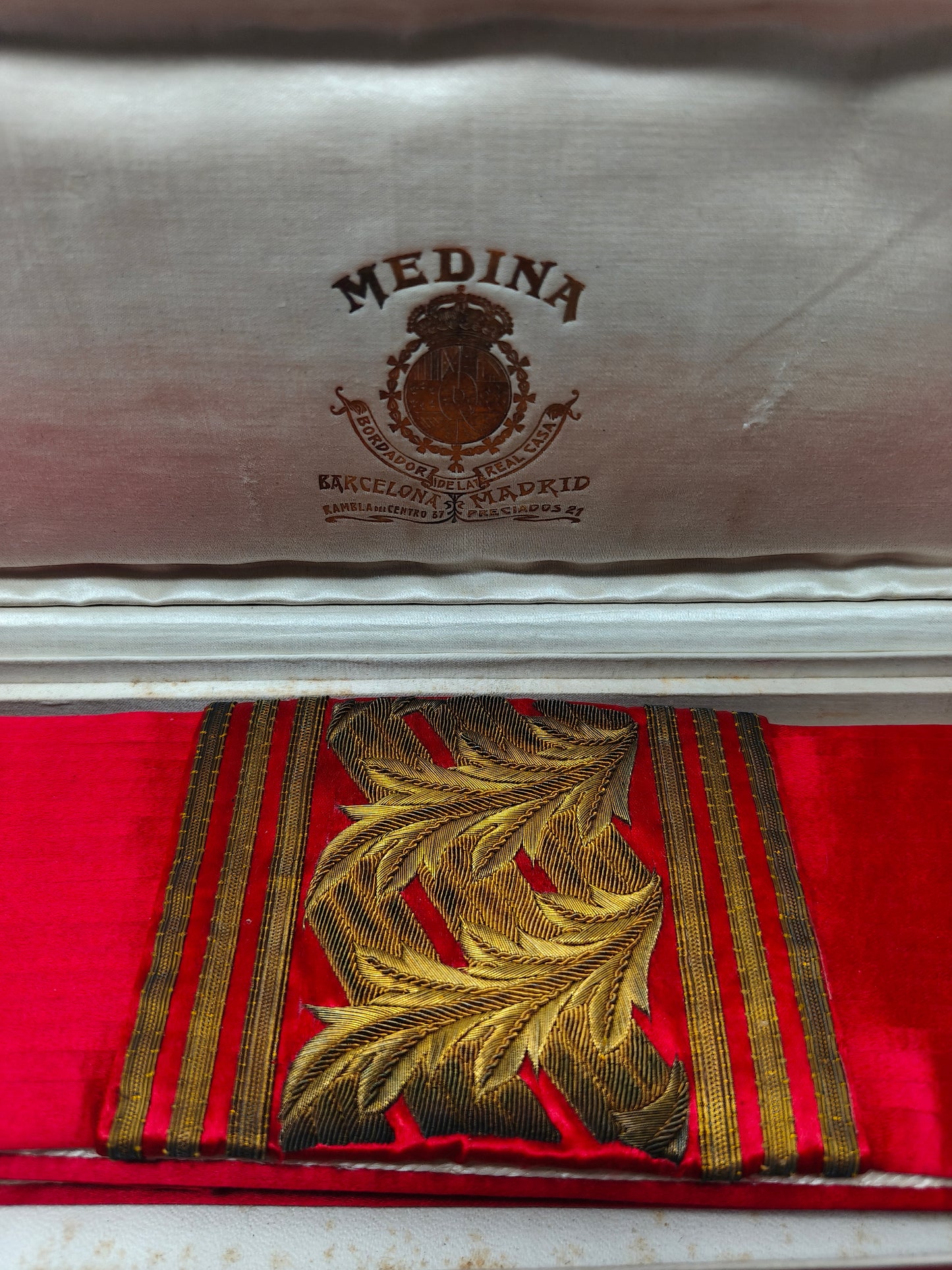 Fajín de General gala época monarquía española. Con caja