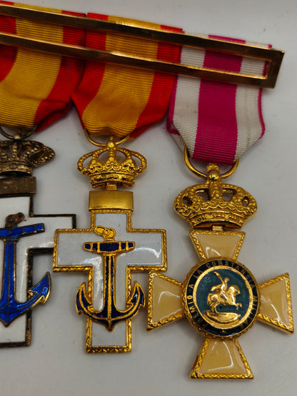 Pasador medallas orden mérito naval blanco Marina