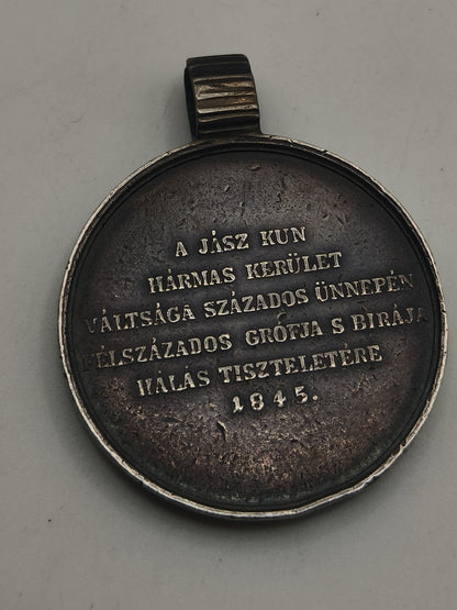 Hungarian silver commemorative medal minted in 1846. 50 anniversary Jose de Austria .