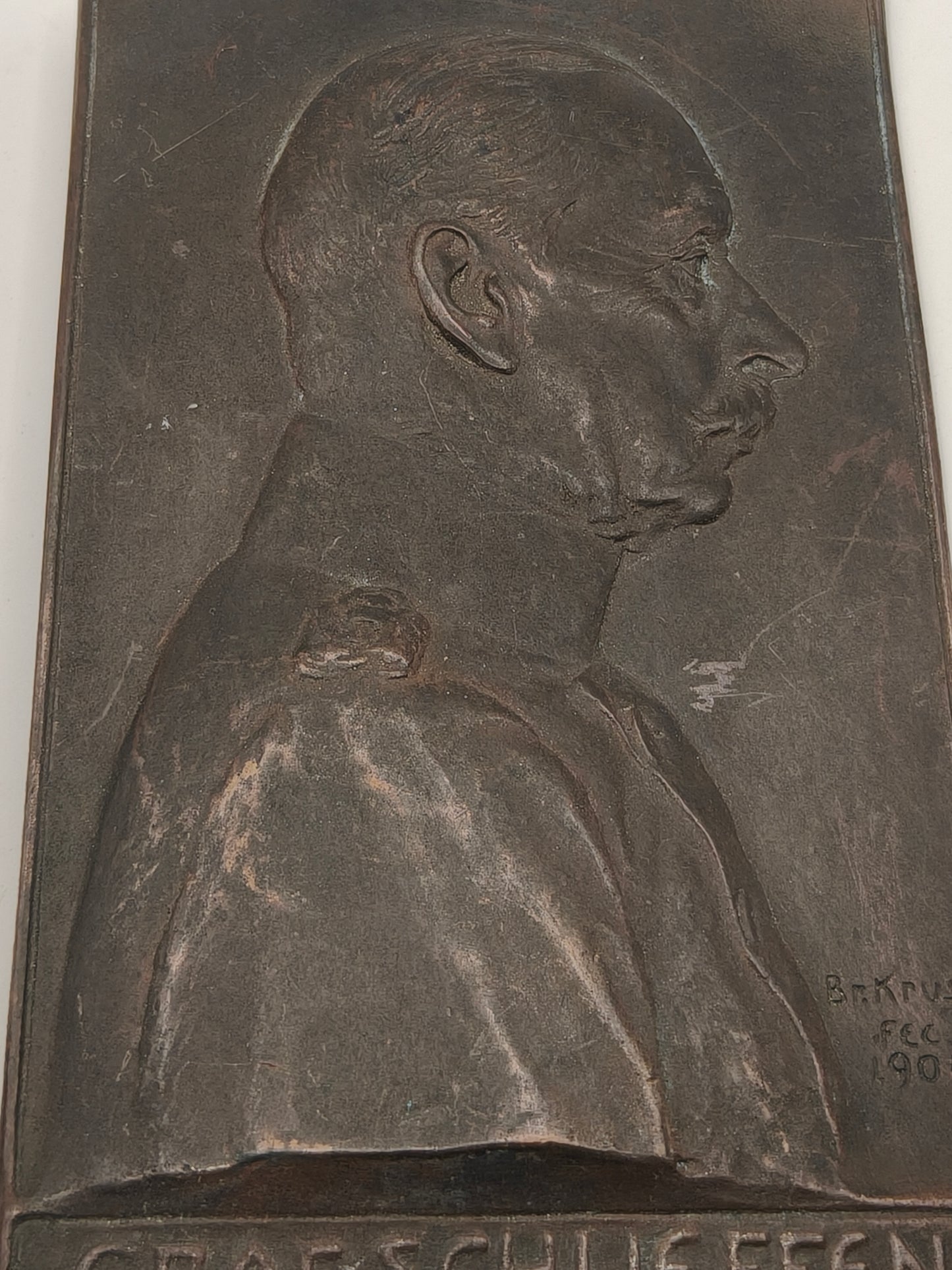 Count Schlieffen Colonel General Bronze Bronze Plaque. Germany IWW