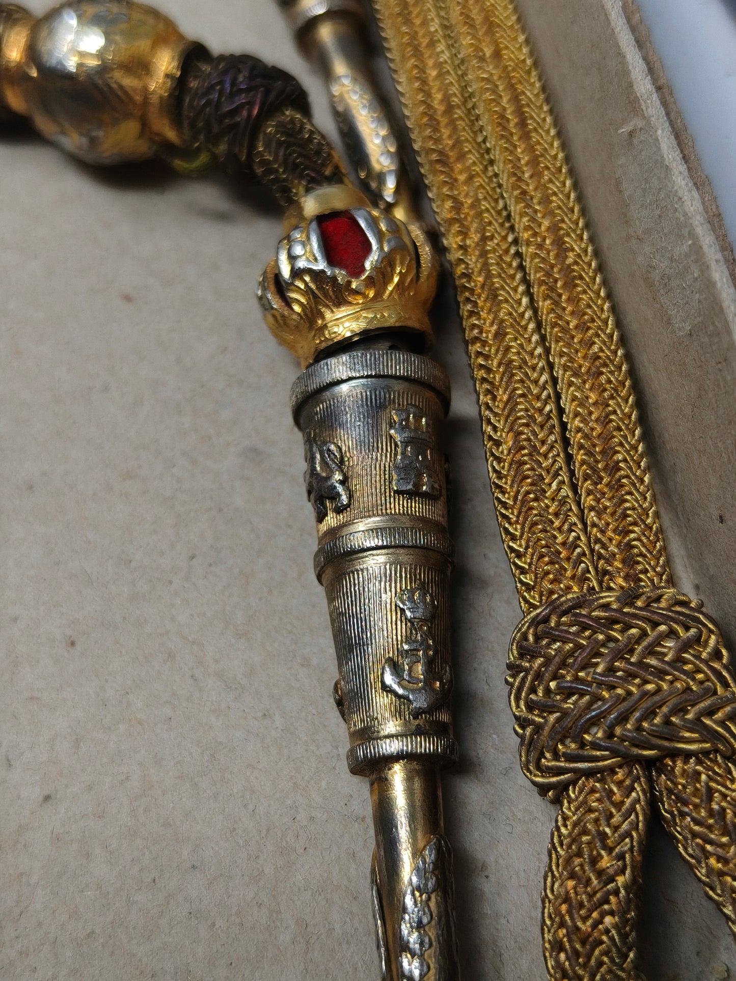Cordones de ayudante general de marina. Época Monarquía Española.