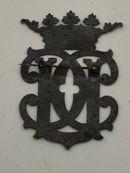 monogram for the Carlist pretender King Carlos V. damascene work. I Carlist War.