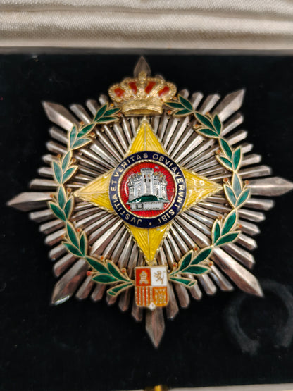 Order of Nobility, breast star. Monarchy Period Spain. 34 Numbered.