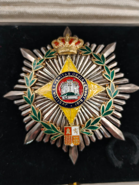 Order of Nobility, breast star. Monarchy Period Spain. 34 Numbered.