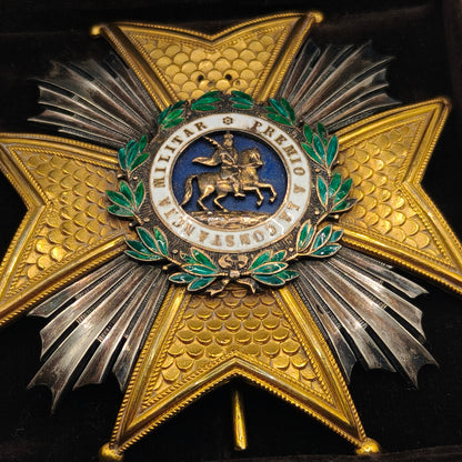 San Hermenegildo Order , Breast Star. Monarchy Period. Made by Castells.