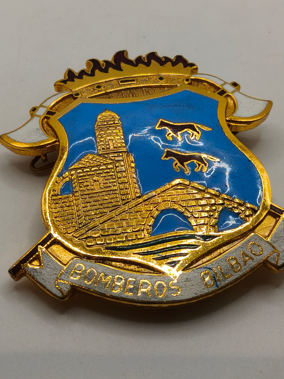 Fireman Badge, enamels. Bilbao Spain