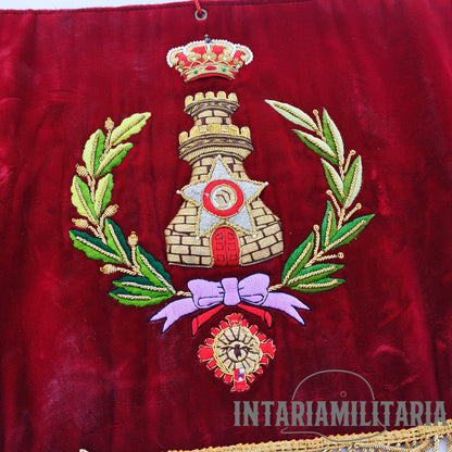 Banderín del cuerpo de ingenieros con orden Alfonso XII. España