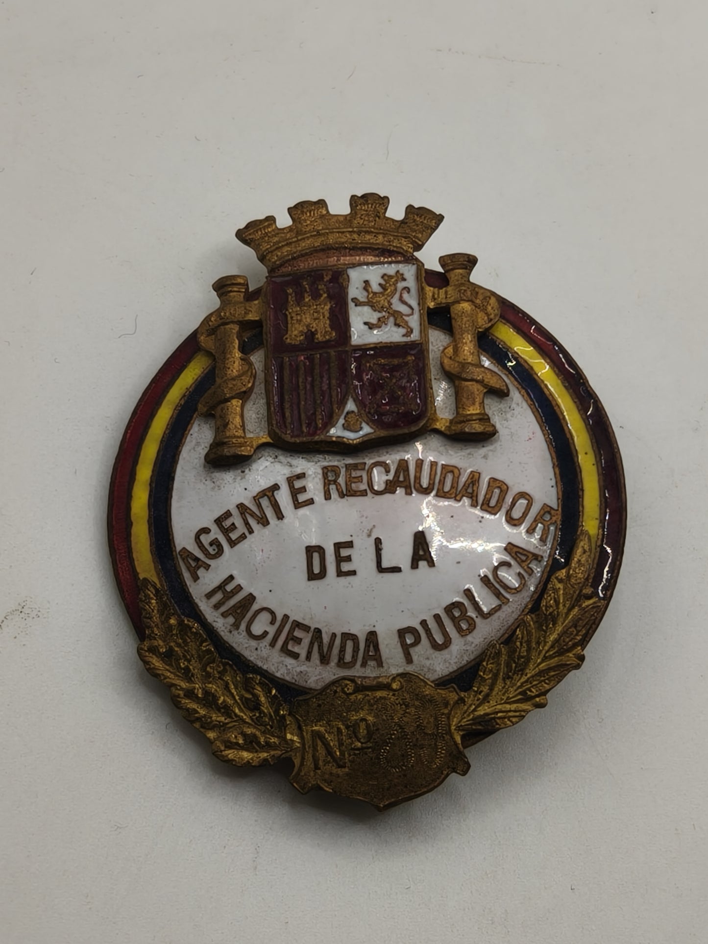 Insignia Agente Recaudador Hacienda Pública. II República España.