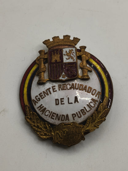 Insignia Agente Recaudador Hacienda Pública. II República España.