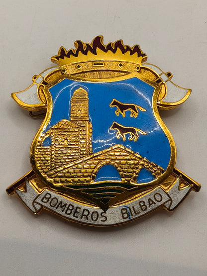 Fireman Badge, enamels. Bilbao Spain
