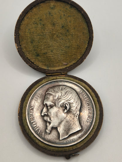 Sterling Silver Medal Napoleon III, "Comité de Vaccine de la Seine-Inférieure". 1851 Imperial France.