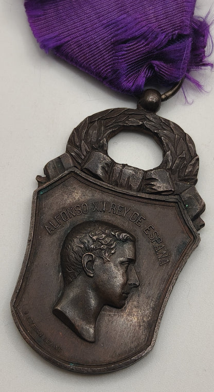 Madrid Medal of Gratitude. Alphonso XII 1876.