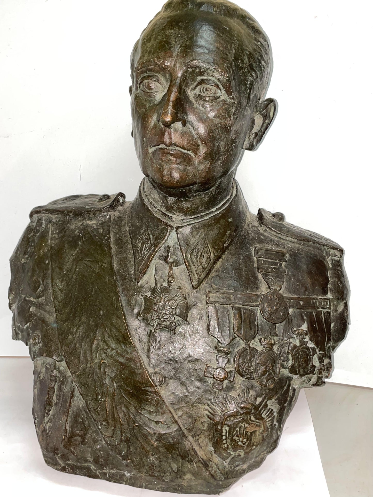 Busto Bronce De Vieja Guardia Falange.