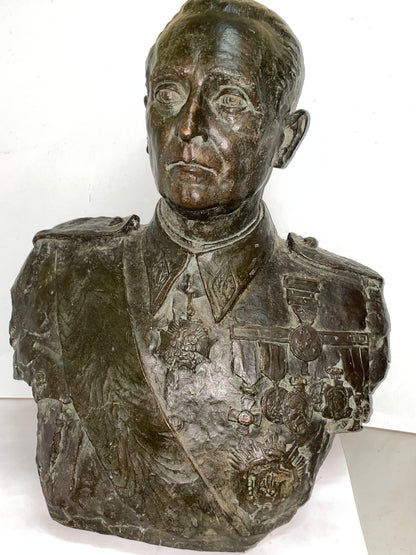 Busto Bronce De Vieja Guardia Falange.