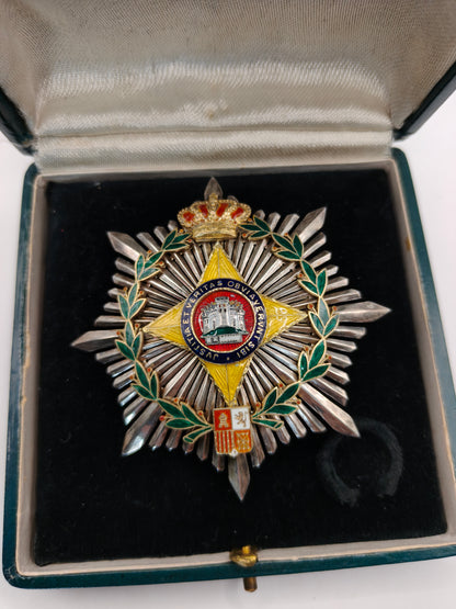 Order of Nobility, breast star. Monarchy Period Spain. 34 Numbered.