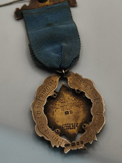 Masonic British medal. Sterling silver.