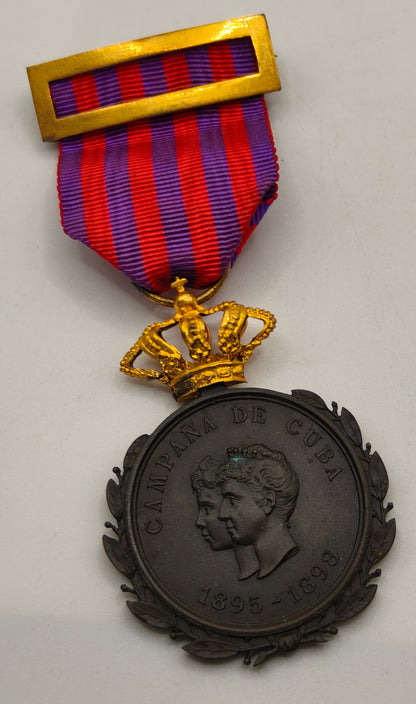 Cuban Campaign Medal, 1895-1898. Spanish Cuba. Alphonso XII.