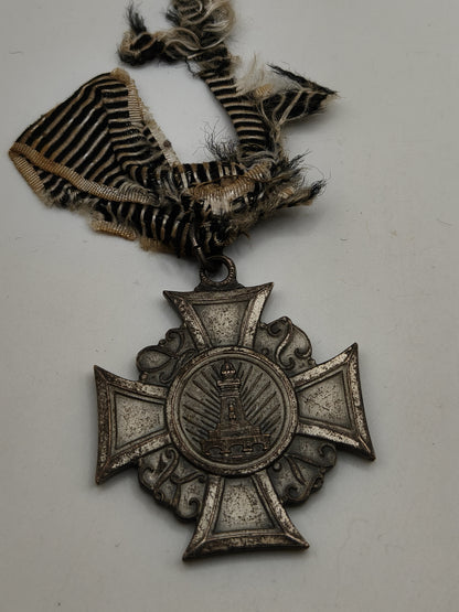 WWI German Imperial Kyffhäuser Merit Cross original Ribbon Lighthouse SIlver