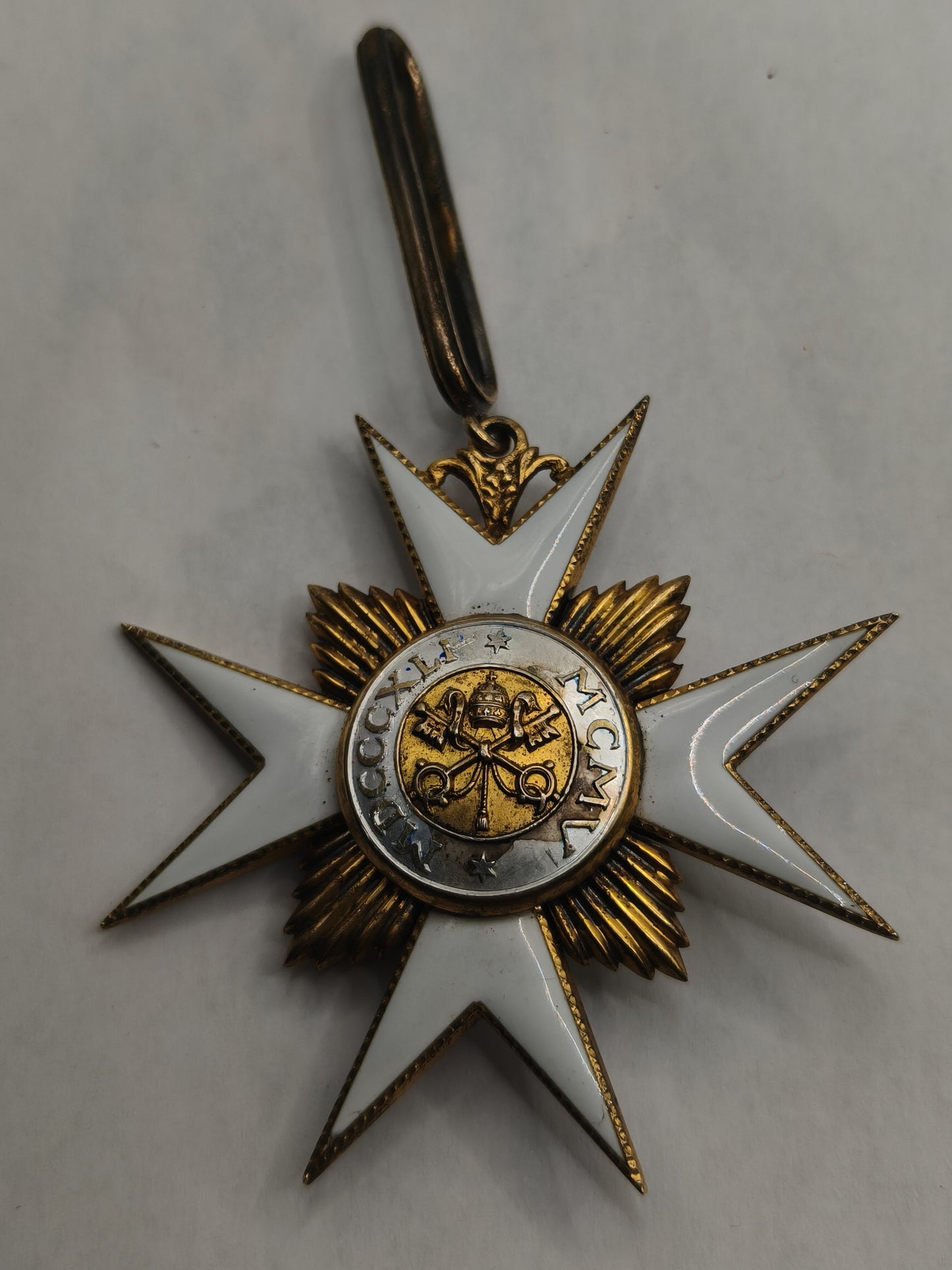 Medalla encomendador Orden San Silvestre. Italia.
