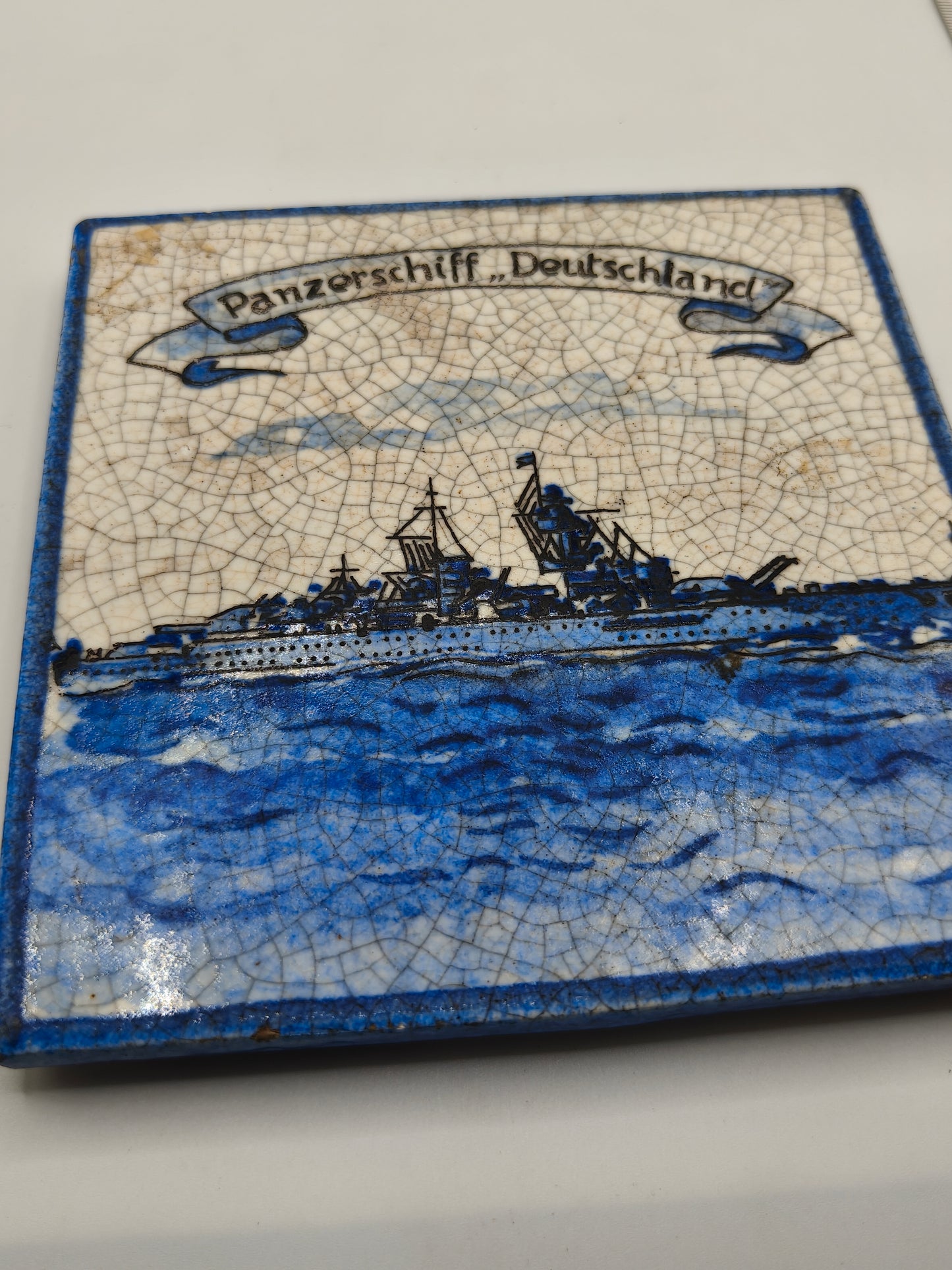PanzerSchiff Deutschland Porcelain Paque. IIWW Germany