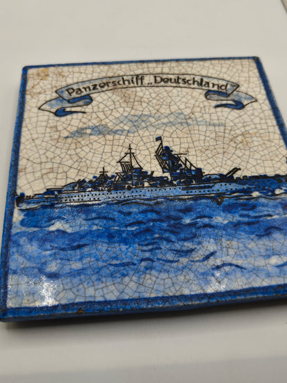 PanzerSchiff Deutschland Porcelain Paque. IIWW Germany