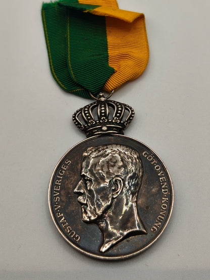 Sweden Patriotic Medal, Steeling Silver.