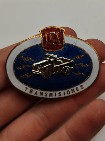 Insignia Policía Armada Transmisiones. Franco.