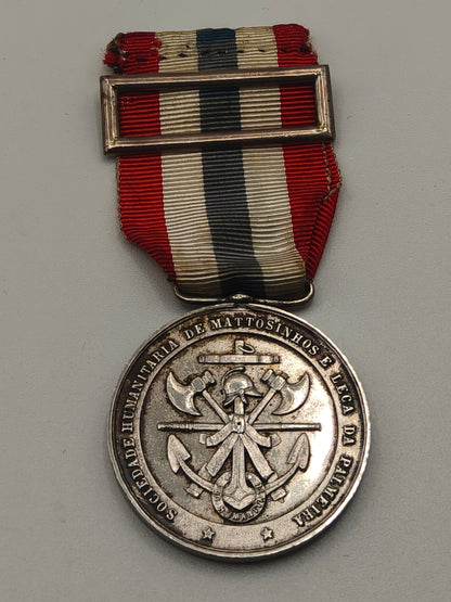 Fireman Merit Medal, Portugal, sterling silver.