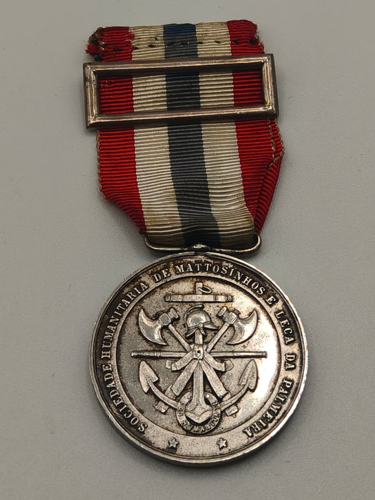 Fireman Merit Medal, Portugal, sterling silver.