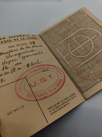 Lote carnet parche UGT. II República española.