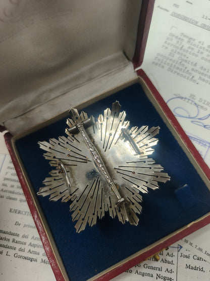 Breast Star, Order of Aereal Merit. With Original Certificate. Spain.