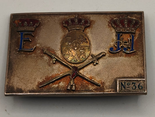 Spanish Royal House Badge, made in silver and enamels. Spain Alphonso XIII period.