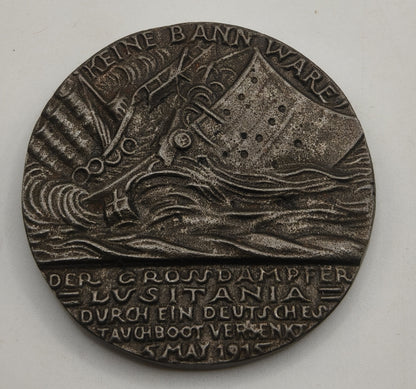 Medal of sinking of the RMS Lusitania. Germany IWW