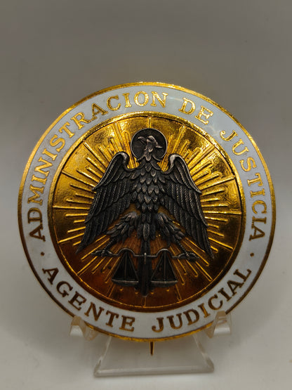 Placa agente judicial época Franco