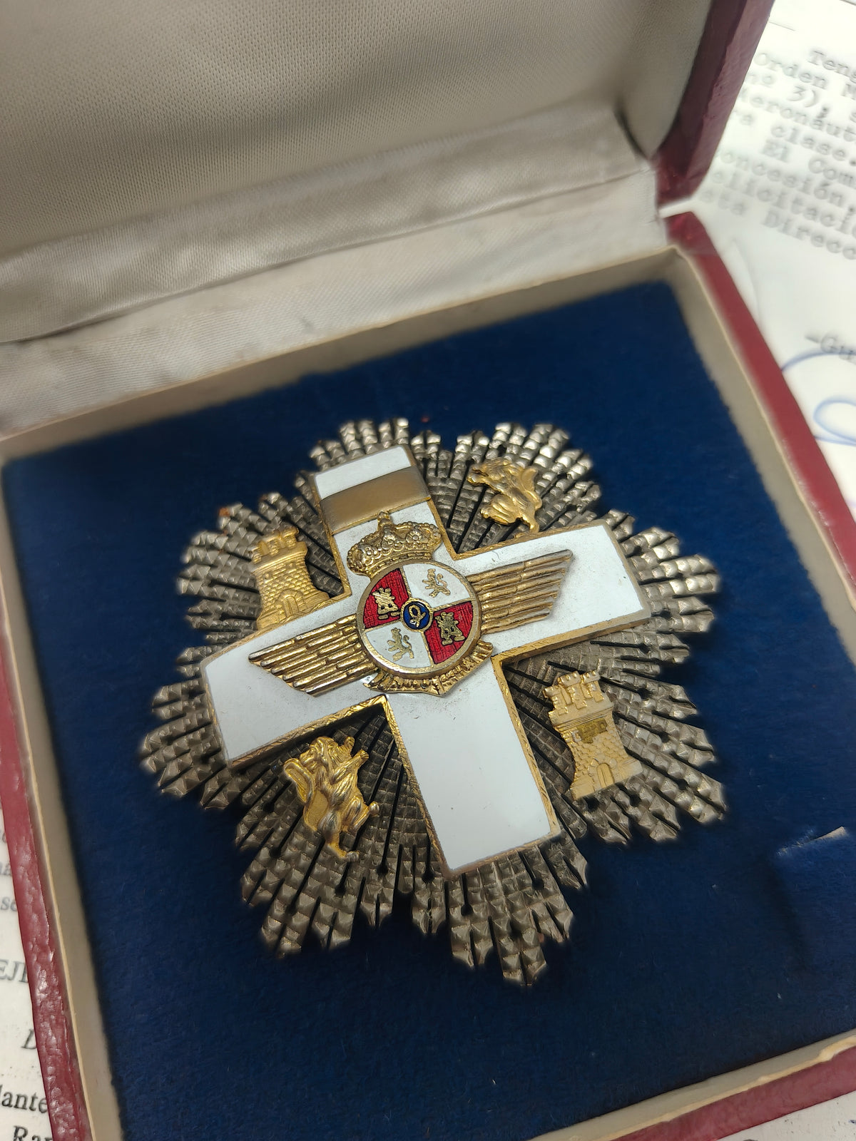 Breast Star, Order of Aereal Merit. With Original Certificate. Spain.