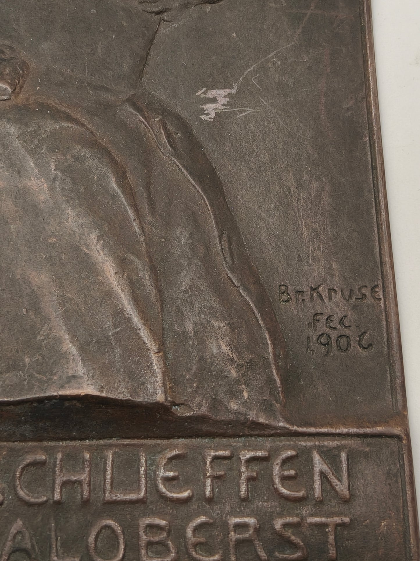 Count Schlieffen Colonel General Bronze Bronze Plaque. Germany IWW