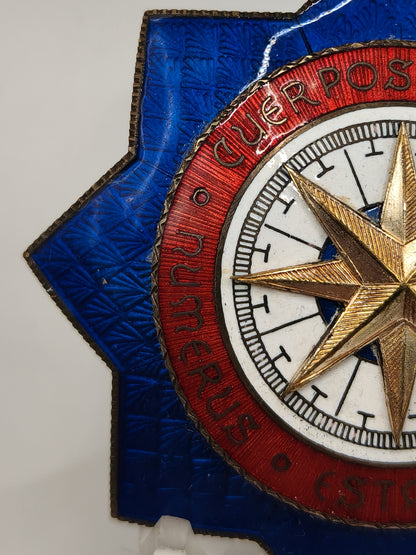Order of Geographical Merit Service, Breast Star. Franco's Period, Spain.
