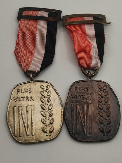 INI Medals, bronce and silver class. Spain Franco's period.