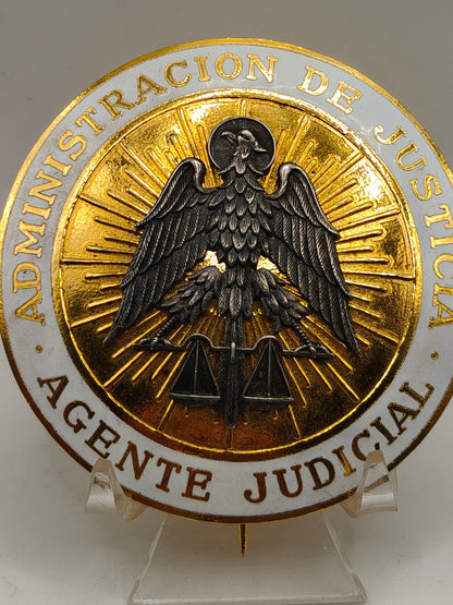 Placa agente judicial época Franco
