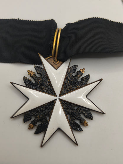 Prussian St John Order Neck Cross in silver.