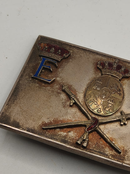 Spanish Royal House Badge, made in silver and enamels. Spain Alphonso XIII period.