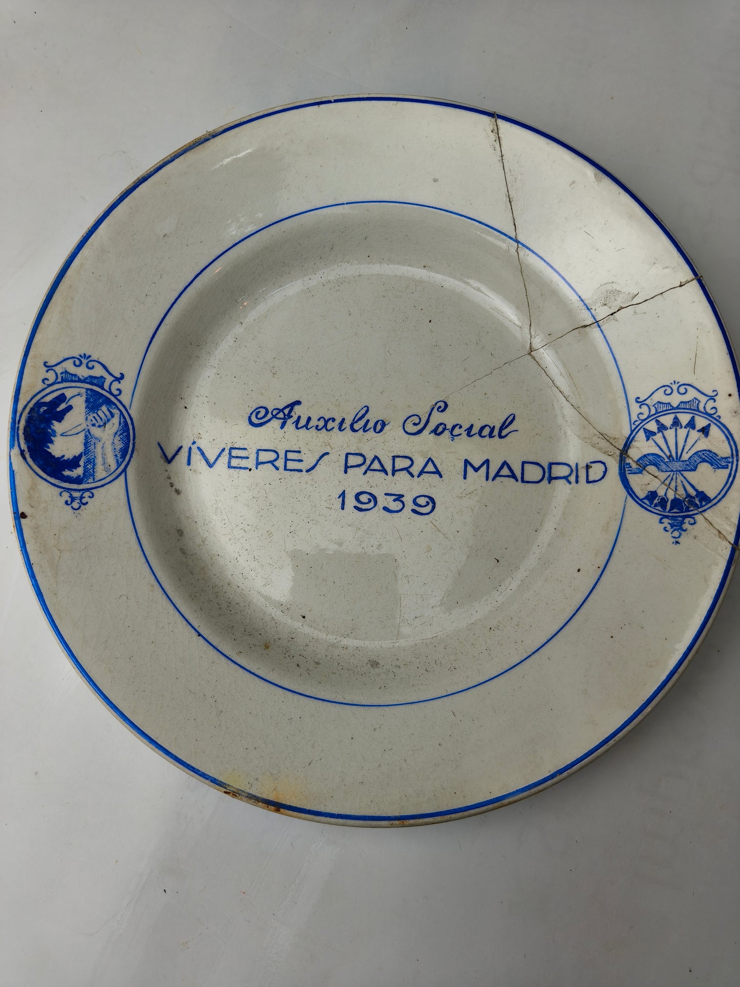 Winter Relief Tinnies Plate, 1939. Spanish Civil War.